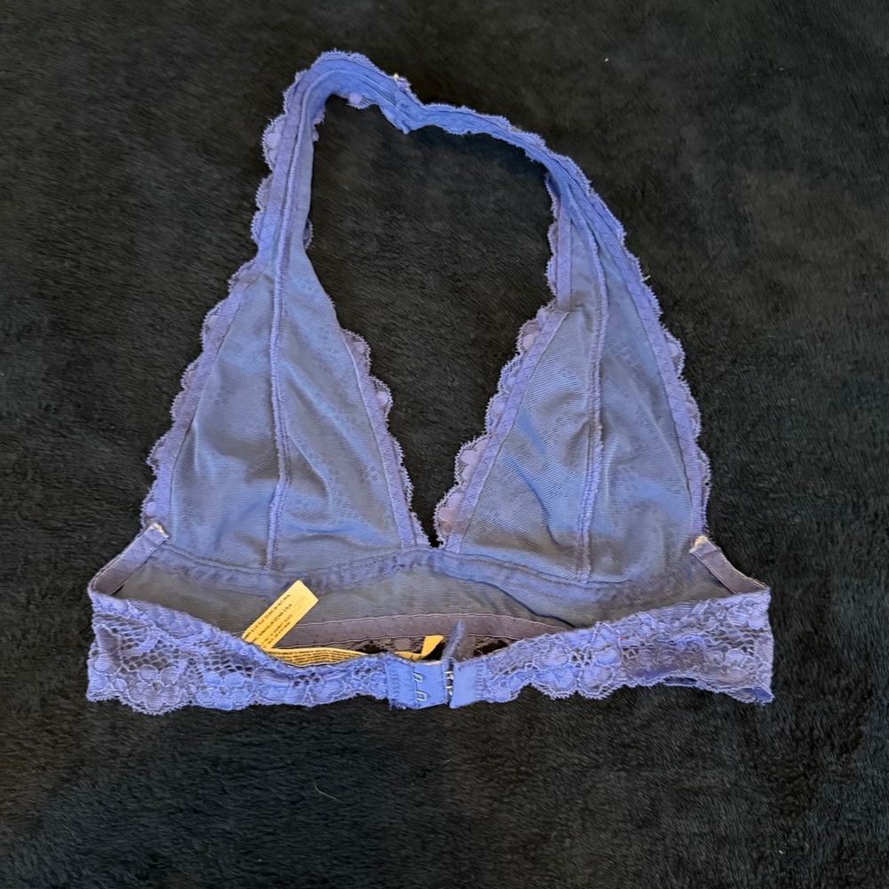 Free People Intimately Lace Halter Bralette Bundle 3 Pack‎ Blue Cream Orange XS - Picture 6 of 11
